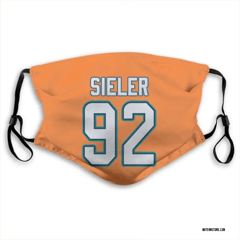 Zach Sieler Miami Dolphins Jersey Name & Number Face Mask - Orange